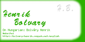 henrik bolvary business card
